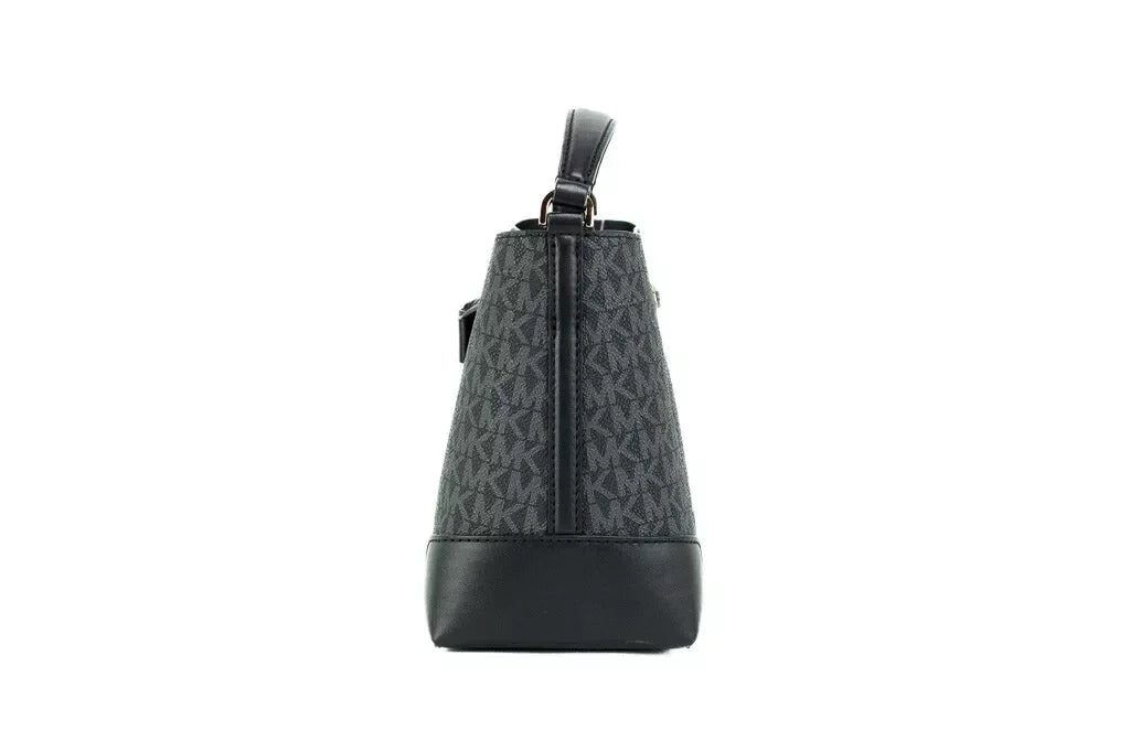 Michael Kors Mercer Small Black Signature Bucket Crossbody Bag