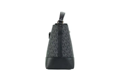 Michael Kors Mercer Small Black Signature Bucket Crossbody Bag