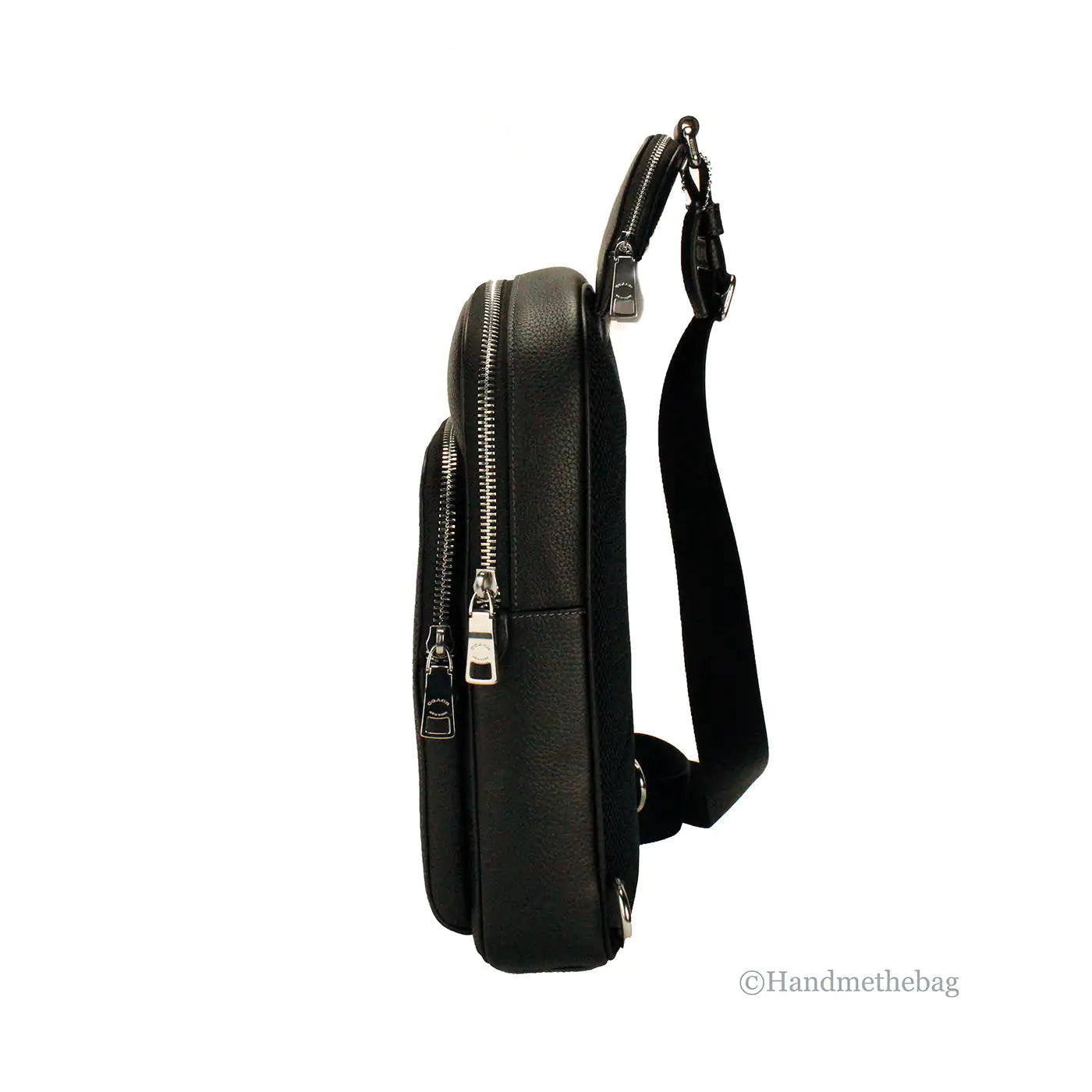 Coach Ethan Black Leather Sling Pack Shoulder Bag